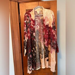 Floral Patterned Long Cardigan